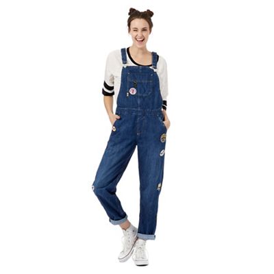 H! by Henry Holland Mid blue badge applique dungarees